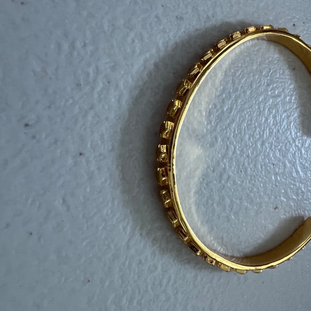 Gold": Textured Cuff Bracelet – Chunky Open Bangle